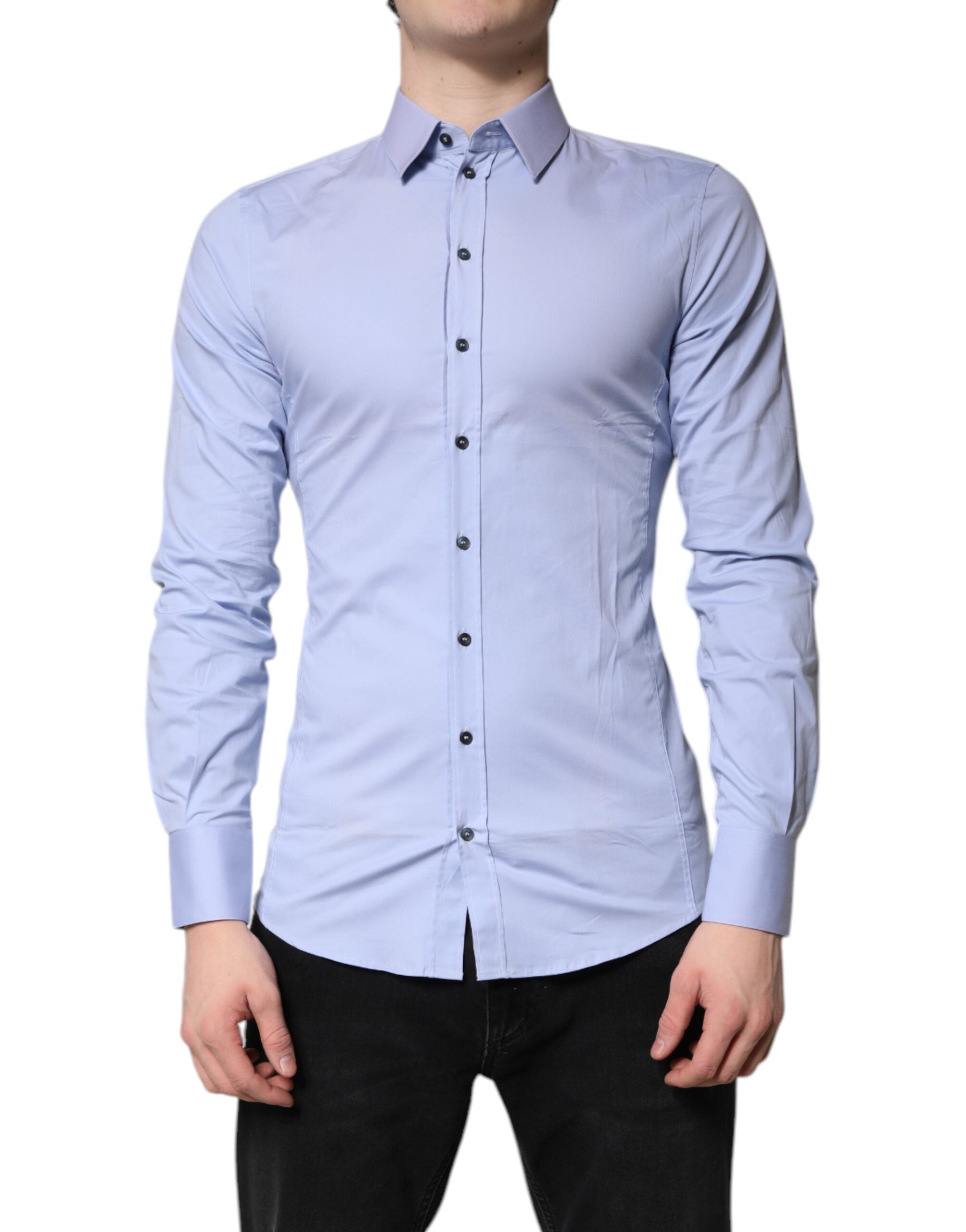 Dolce & Gabbana Light Blue Cotton Shirt SICILIA Dress Formal Shirt